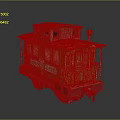 Green Santa Express Train Carriage With Red Roof And Christmas Decorations
