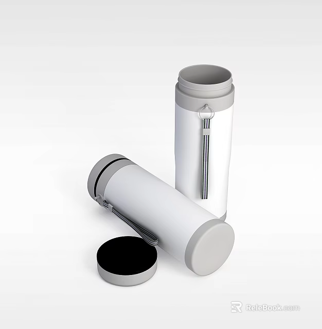 White Cylindrical Storage Lockers With Removable Lids And Smooth Surface Design 3d model 