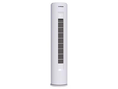 Tall White Vertical Air Conditioner Fan with Modern Sleek Design and Ventilation Grille 3d model