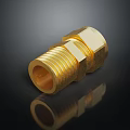 High Grade Brass Hexagonal Threaded Hardware Fitting Connector for Plumbing Systems 3d model