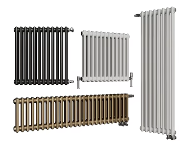 Different Colored Radiators in Black White Gold with Modern Classic Designs for Home Heating 3d model