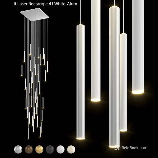 Modern White Cylindrical Pendant Lights With Sleek Design For Interior Lighting 3d model 