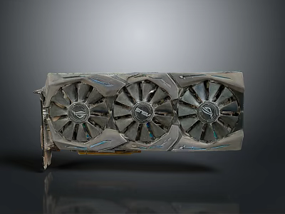 High Performance Graphics Card With Three Cooling Fans And Modern Electronic Design 3d model