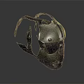 Futuristic Mechanical Helmet Design With Metallic Surface And Antenna Like Parts