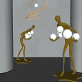 Modern special-shaped floor lamp creative floor lamp 3d model