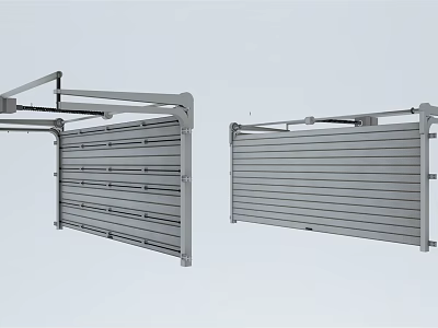 Modern Roller Garage Doors With Sliding Metal Panel Structure And Mechanism 3d model