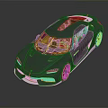Silver sports car featuring sleek aerodynamic exterior and modern design elements