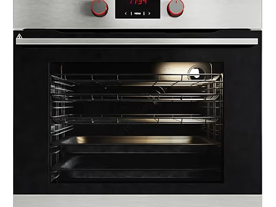 Stainless Steel Oven With Digital Display Temperature Racks And Baking Tray 3d model
