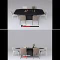 Modern Dining Table and Chair Combination 3d model
