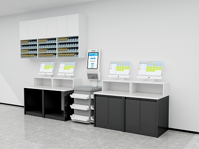 Self-service cashier container model