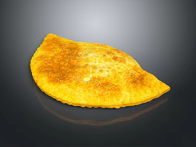 Appetizing Golden Crispy Fried Pastry with Half Moon Shape and Flaky Surface 3d model