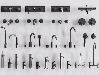 Modern faucet combination 3d model