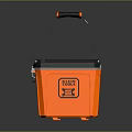 Portable Orange Insulated Cooler Box With Black Handle And TIGER Logo For Outdoor Use