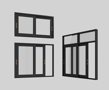 modern sliding window 3d model