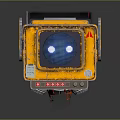Yellow Projection Monitoring Device With Blue Lens Handle And Red Indicator Lights