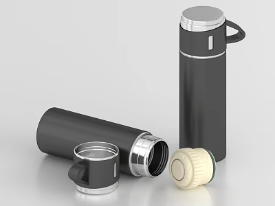 Insulated Daily Use Vacuum Mug With Secure Lid Handle And Portable Design 3d model