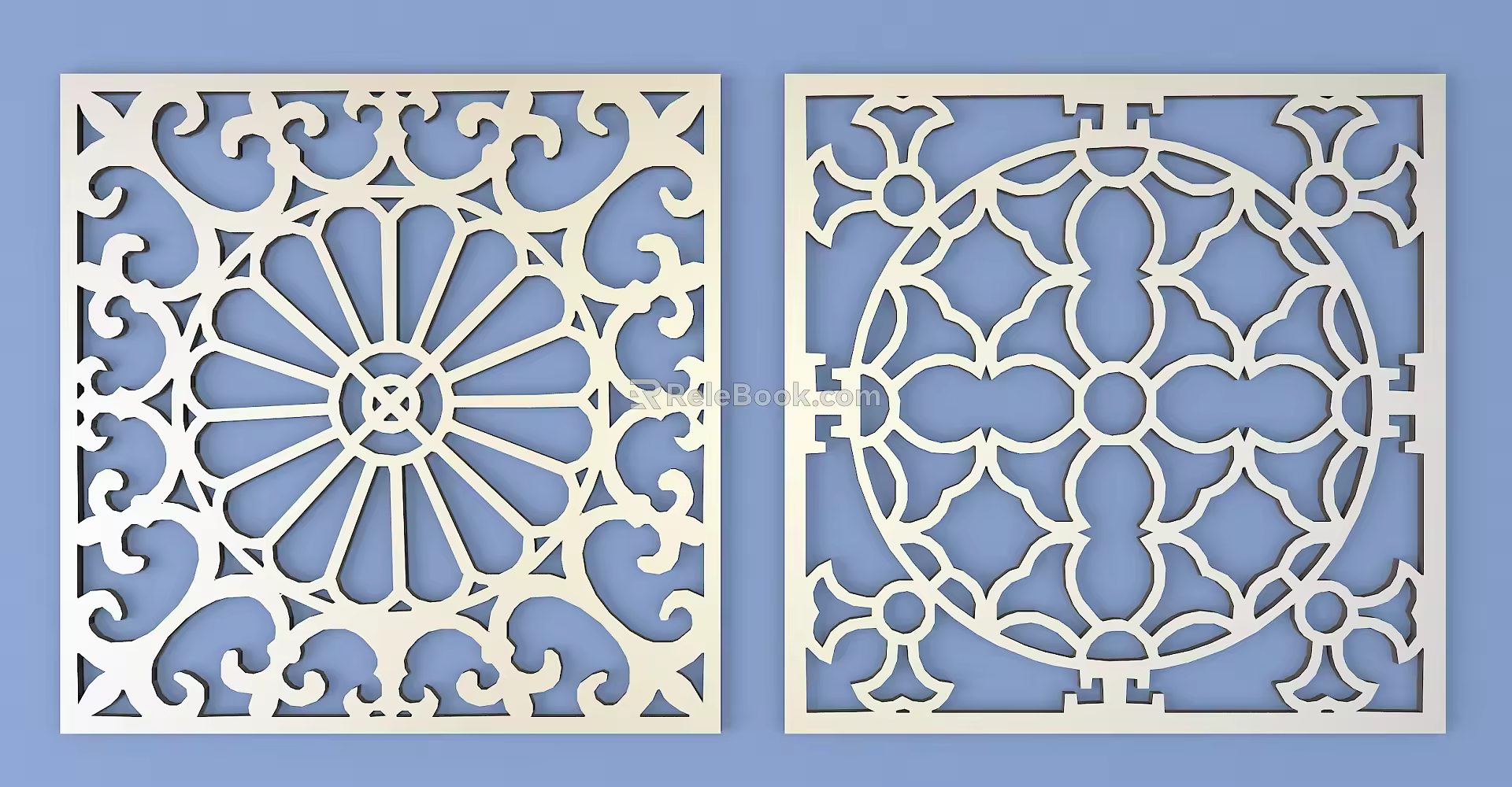 Metal Engraved Pane Border Pattern Lattice Traditional Pattern 3d model