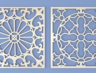 Metal Engraved Pane Border Pattern Lattice Traditional Pattern 3d model