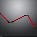 Futuristic Red Lighted Collapsible Baton As Tactical Self Defense Weapon