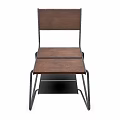 Modern Wooden Chair With Metal Frame And Minimalist Design For Home Use