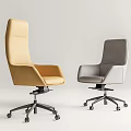 Modern Office Chair Yellow and Gray Ergonomic Padded Seat Backrest Swivel Wheels Base