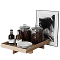 Decorative Ornament Combination With Shelves Bowls Plates Tray Jars And Storage Cabinet