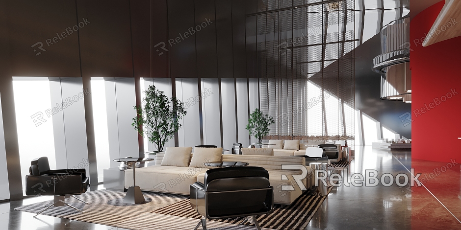 Modern reception area Sales office Negotiation area model