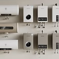 Modern Household Water Heaters With Sleek Designs Digital Displays And Multiple Models