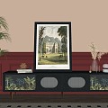 French medieval TV cabinet 3d model