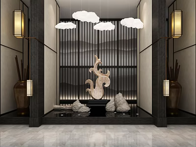 New Chinese landscape sketch 3d model New Chinese landscape sketch 3d model