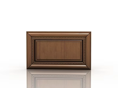 Brown Wooden Hinged Door With Decorative Border And Stud Details 3d model