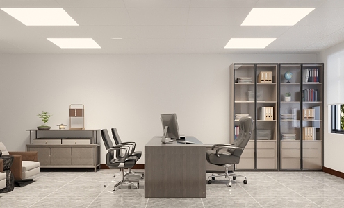 modern office general manager office 3d model