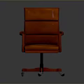 Modern Red Leather Office Chair For Home Office With Armrests Swivel Wheels