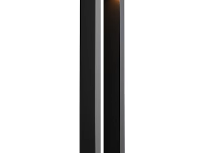 Modern Outdoor Light with Sleek Black Silver Design for Garden Pathway 3d model
