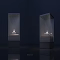 Museum Display Cases With Transparent Glass Lighting And Dark Background For Exhibits
