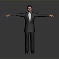 Stylish Men's Black Suit With Bow Tie Formal Attire In Gray Background