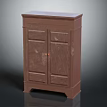 Brown Wooden Storage Cabinet With Two Doors And Classic Leg Design For Home