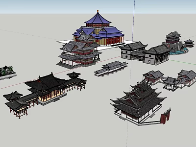 Traditional Ancient Chinese Architecture Featuring Classic Roof Designs And Multi Layered Structures 3d model