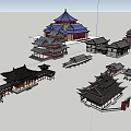 Traditional Ancient Chinese Architecture Featuring Classic Roof Designs And Multi Layered Structures