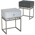 Modern Single Drawer Chest of Drawers with Metal Frame and Ring Handle