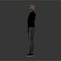 Black Long Sleeve Shirt With Gray Jeans And Black Casual Shoes Outfit