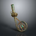 Ancient Bronze Artifact With Intricate Carvings Circular Ring And Greenish Patina Design