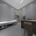 Security Monitoring Room With Gray Acoustic Walls Dual Monitor Screens And Office Desk Chair