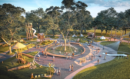 Modern Park Ecological Playground 3d model