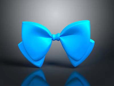 Bright Blue Decorative Bow As Practical Household Item For Daily Use 3d model