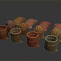 Brown Fabric Storage Bags For Household Organization With Cylindrical And Folded Designs