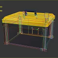 Durable Yellow Lid Gray Body Toolbox With Black Handle For Equipment Storage