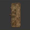 Vintage Wooden Storage Box with Metal Clasps Lock and Worn Texture for Daily Use