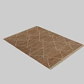 Stylish Brown Square Rug With Geometric Diamond Pattern And Woven Texture 3d model