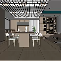 Modern Library Reading Area Library Reading Area 3d model